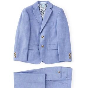 Class Club Light Blue Chambray Boys Suit Set size 3 Blazer, Slacks/Pants
